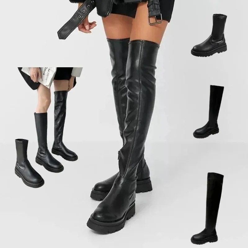 厚底 大きいサイズ おしゃれ27 ニーハイブーツ ヒール35cm シューズ 歩きやすい ショートブーツ ロングブーツ 美脚 265-5cm ブーティー 靴 レディース カジュアル