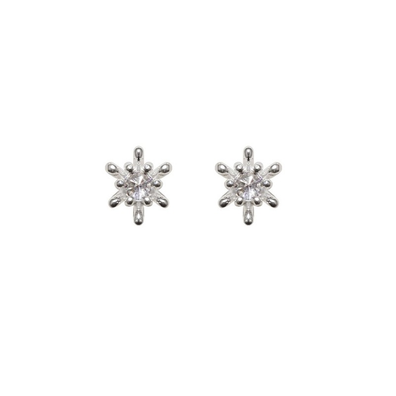 雪花シルバーピアス アレルギーのないイヤリング