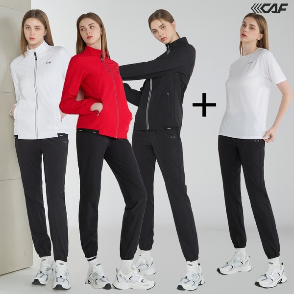 [ルキャップ] 25SS レディースウーブンスウェットシャツ+ショートスリーブTシャツ 3ピース 1_N
