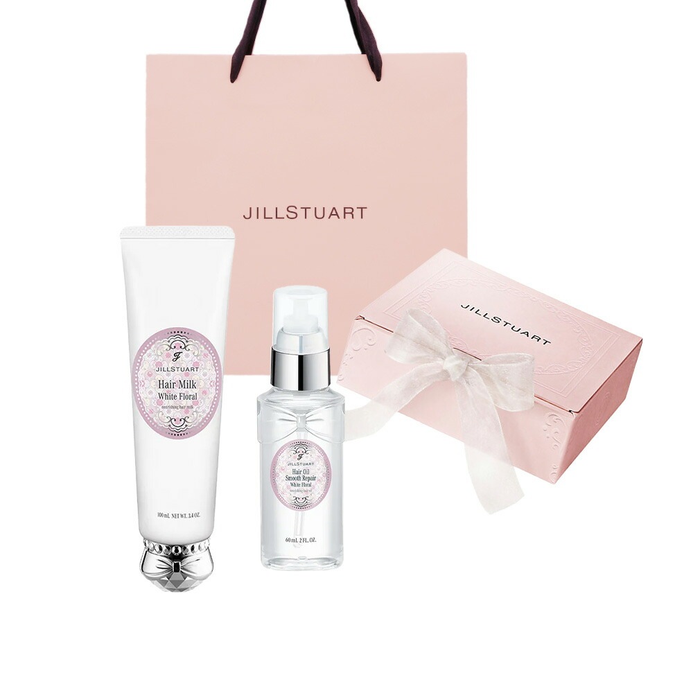 【国内正規品】 JILLSTUART/ジルスチュアート 　ホワイトフローラル ヘアオイル スムースリペア＆ホワイトフローラル　ヘアミルク ギフトセット 誕生日 プレゼント ギフト ショッパー付き 贈