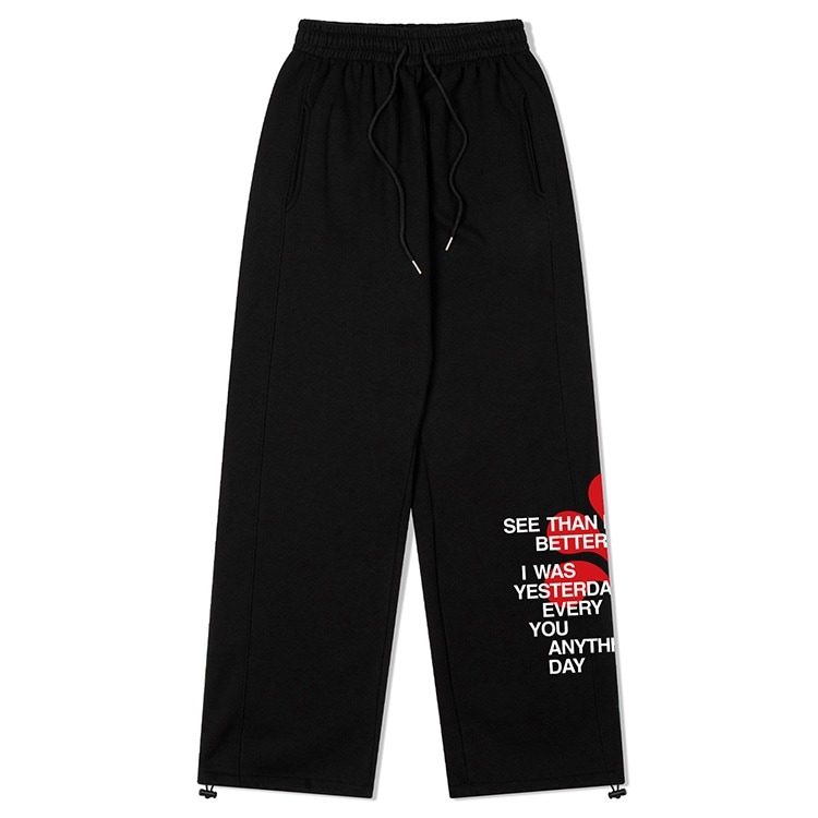 FIGURE MIXED WORDS SWEATPANTS - BLACK