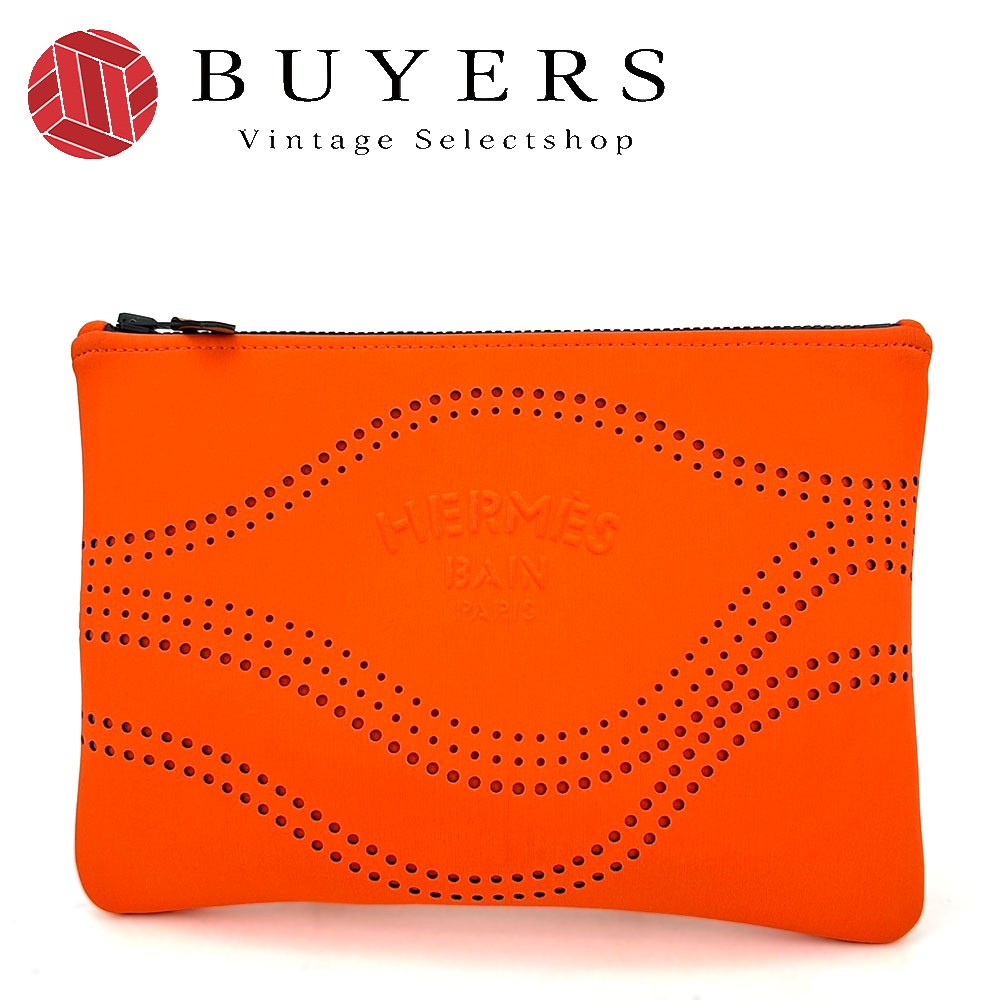 中古 ポーチ ネオバン ウェーブMM ポリアミド エラスタン オレンジ クラッチバッグ カジュアル レディース メンズ