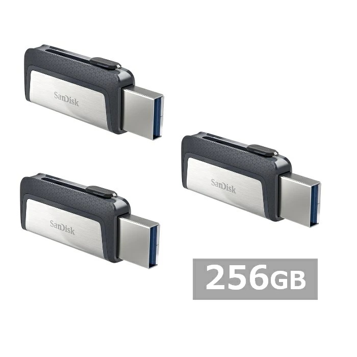 【3セット】 サンディスク USBメモリ SDDDC2-256G-G46 Ultra Dual Drive USB Type-C 256GB Sandisk iPhone iPad Andro