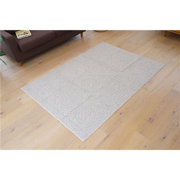 ラグ マット 絨毯 約幅185×長さ240cm アイボリー 洗える 日本製 耐久性 丈夫 ノエル スミノエ リビング インテリア家具ラグマット