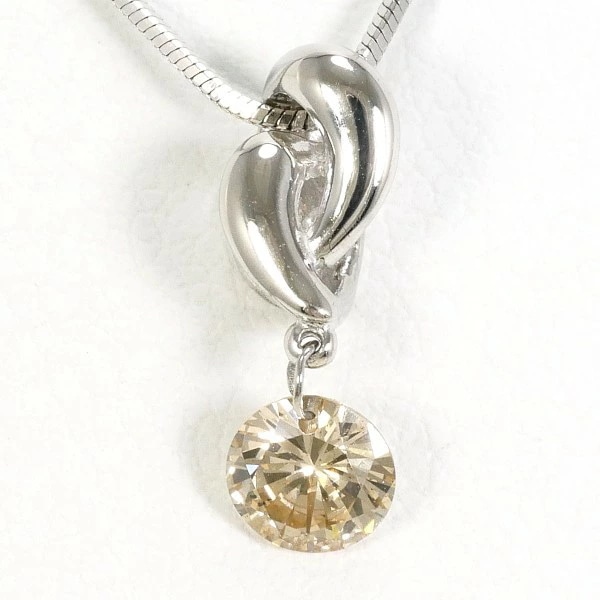 PT900 プラチナ PT850 ネックレス ブラウンダイヤ 0.307 SI1 鑑定書 中古