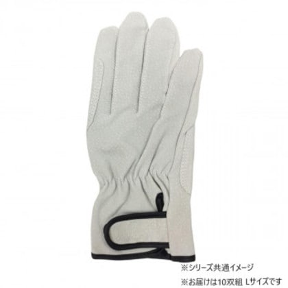 小野商事 エース 豚床革手袋 マジックテープ アテ付 10双組 Lサイズ AG547-10P