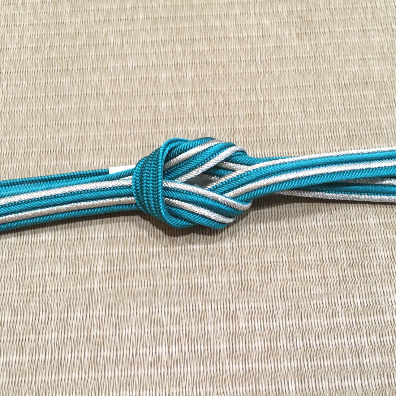 帯締め ターコイズ銀ライン セミフォーマル [obijime001]