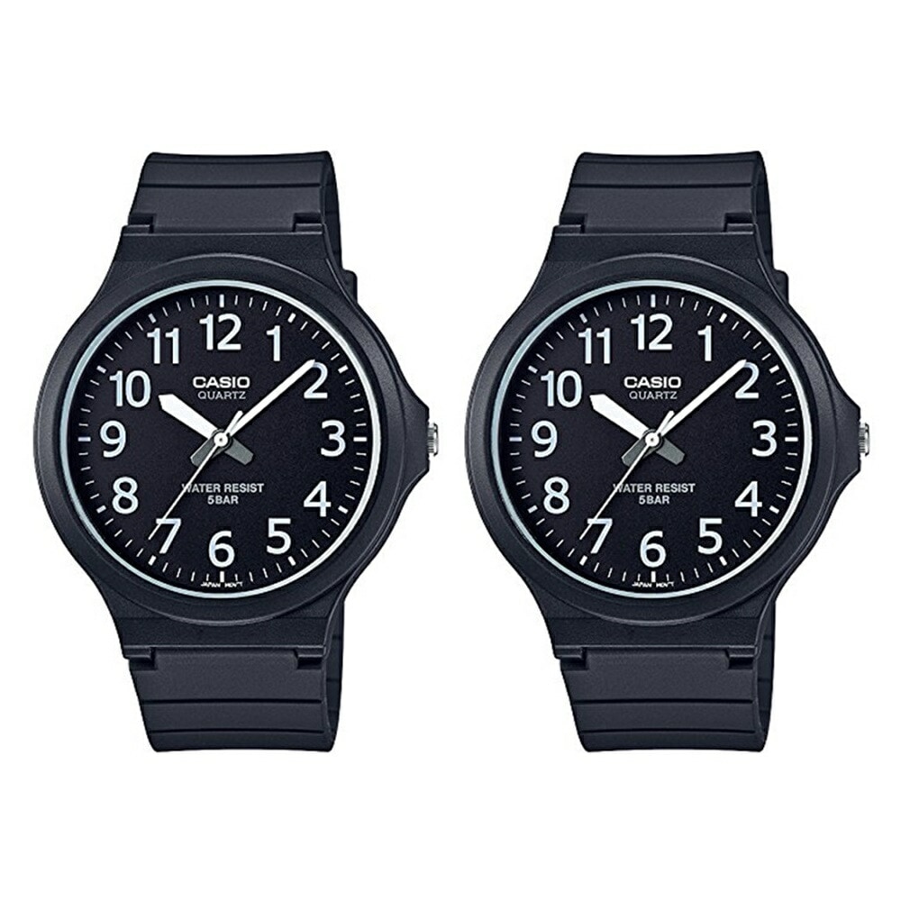 【国内正規品】CASIO カシオ 腕時計 手表 レトロなペアウォッチ チープカシオ チプカシ 同モデル2本組 シンプル アナログ 黒 ブラック 白 MW-240-1BJHMW-240-1BJH 誕生日
