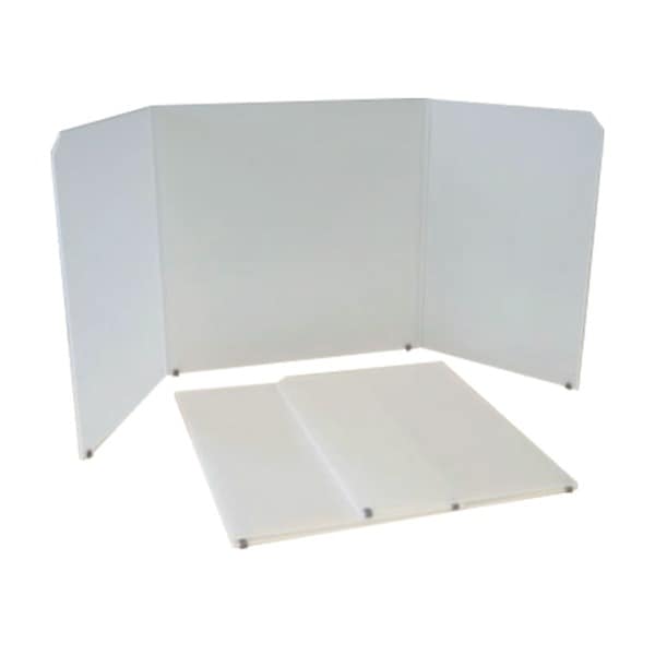 (飛沫防止) 折りたたみ卓上パーテーション/衝立 (両サイド59型) 抗菌剤配合 アルコール除菌可 日本製 モバイルウォール