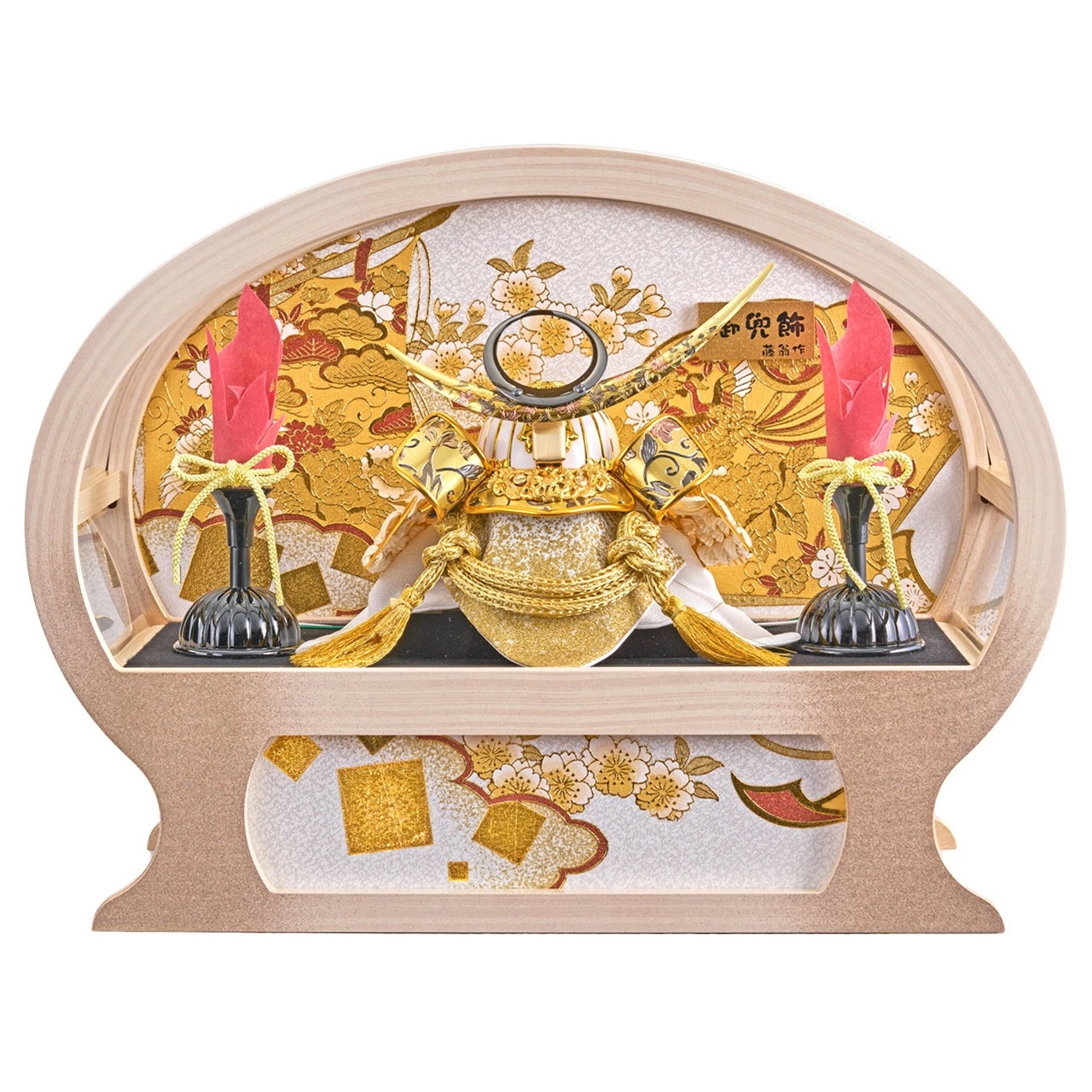 五月人形 5月人形 兜 鎧兜 2025年 手作り 初節句 コンパクトミニ 楕円形 アクリルケース 白木 新作 秀光 限定品 目玉商品 カッコイイ 買得 お得 人気 ランキング P99211