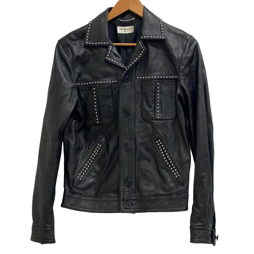 409170 レザージャケット ラムレザー スタッズ レザー その他アウター ブラック メンズ