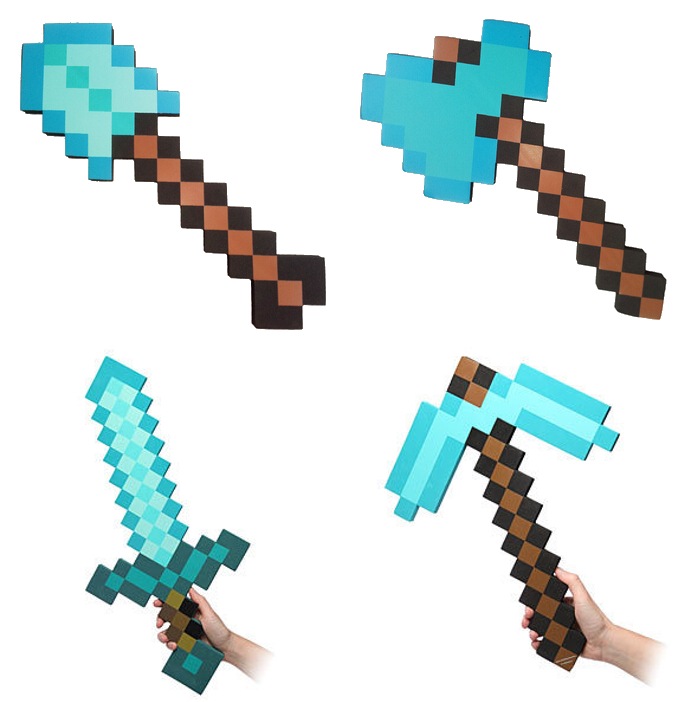mine craft ダイヤモンド ソード ツルハシ 斧 スコップ 4点セット グッズ 剣