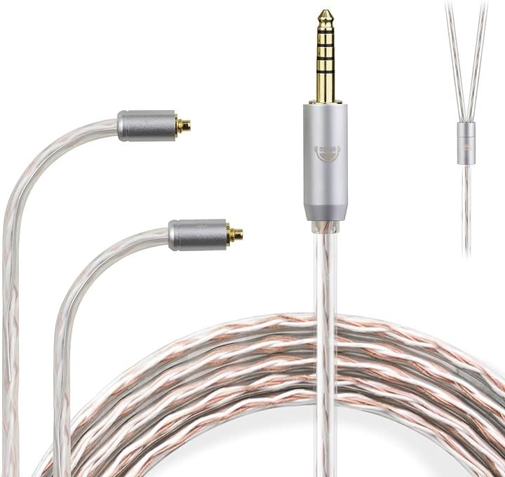 JBX リケーブル MMCX イヤホンケーブル 4芯 OFC SEシリーズ用 Shure用 JVC用( MMCXコネクタ, 4.4mm)