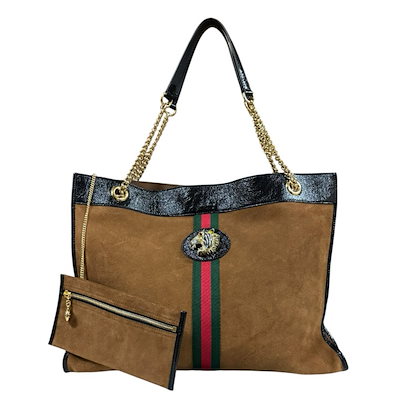 グッチ ラジャ トートバッグ スウェード 537219 ブラウン GUCCI 中古 65,890円