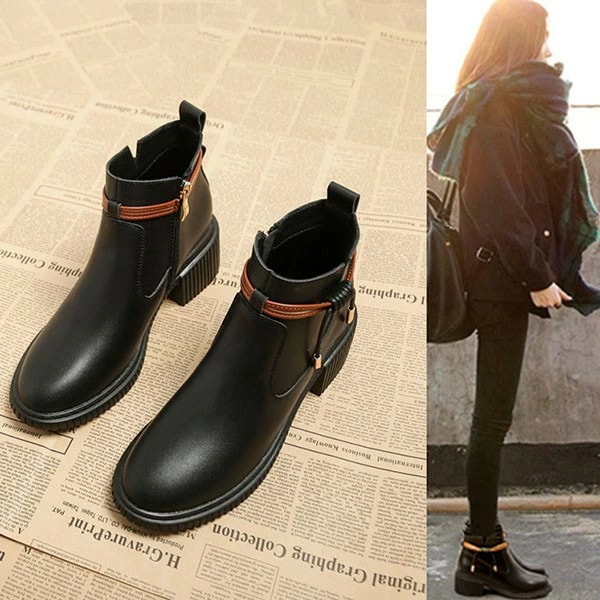 ショートブーツ レディース 歩きやすい 軽量 サイドジップ 滑らない 痛くない 大きいサイズ 小さいサイズ カジュアル 防滑 スポーティ 防寒 黒cs082s1s1m3