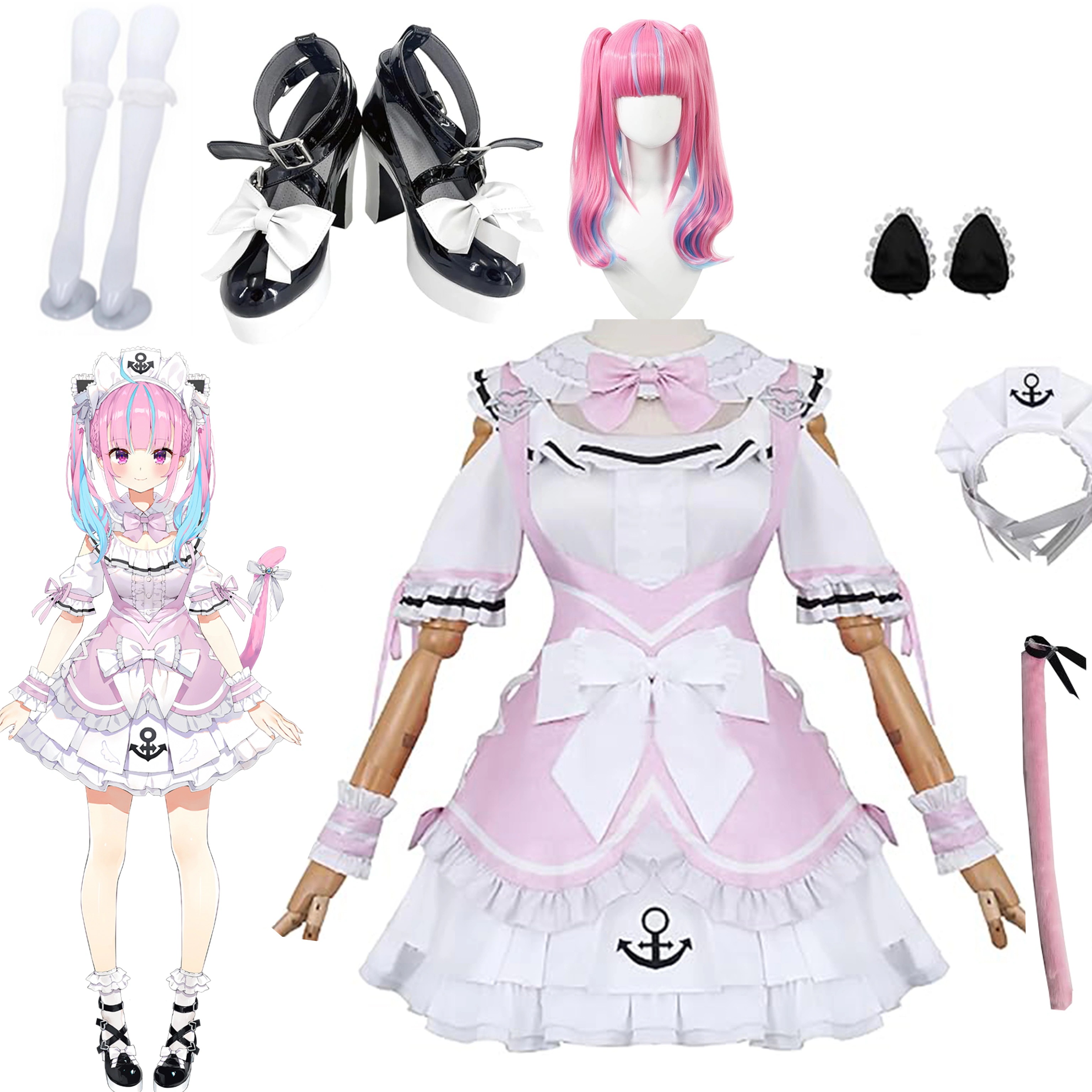 【本日限定激安格】【全シリーズ発売中】 【値引き中】靴 ウィッグ 衣装 コスプレ ハロウィン コスプレ衣装 制服 あくあ みなと メイド服 湊アクア 新衣装 湊あくあ 制服 あくあ 湊 vtuber