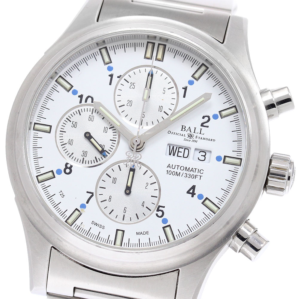 ボールウォッチ BALLWATCH CM1090C ストークマン アイオノスフィア クロノグラフ デイデイト 自動巻き メンズ 箱付き_958350【中古】