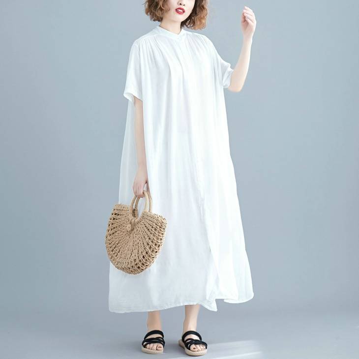 ワンピース 綿 麻 レディース 森ガール 予約 全7色 夏新作 ゆったり Byn 涼感 コットン リネン 前ボタン ロング シャツワンピース 春 春服 夏 夏服 白 ホワイト ベージュ