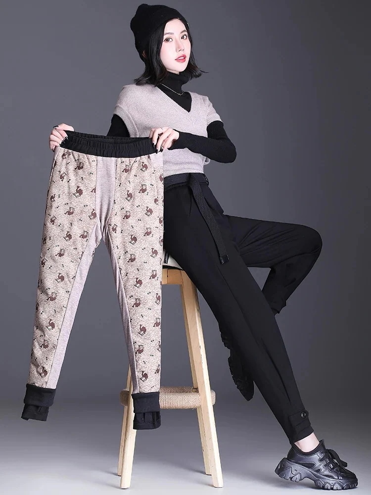 ダウンパンツ90%ダウンキルティングパンツロングパンツサルエルパンツボトムステーパードパ