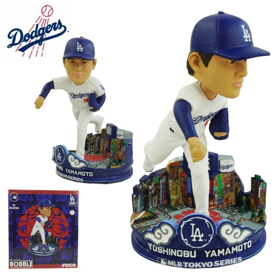 山本由伸 ボブルヘッド シリアルナンバー入り8インチ 東京シリーズ ボブルヘッド フィギュアFOCO 2025 TOKYO SERIES YAMAMOTO BOBBLE 8IN
