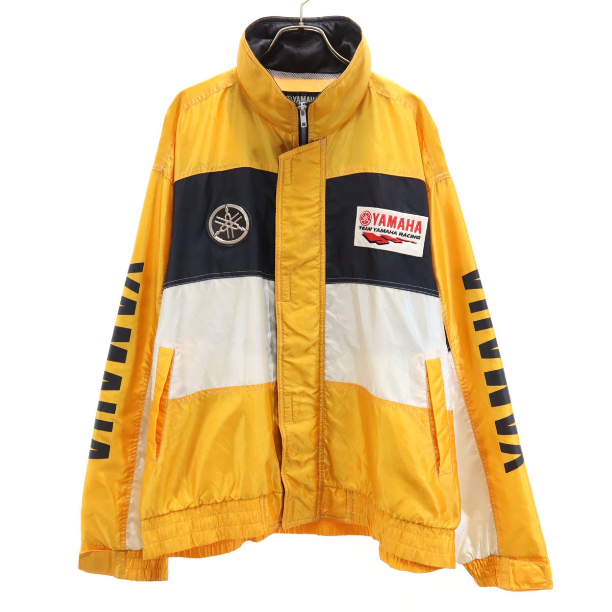 ウインドブレーカー LL イエロー系 裏メッシュ メンズ 古着