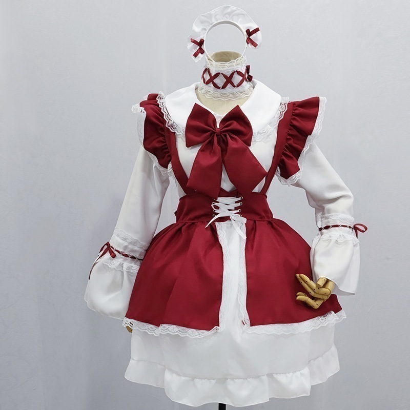 大きいサイズロリータメイド服可愛い韓国lスカート ふじんふくワンピースメイド せいふく