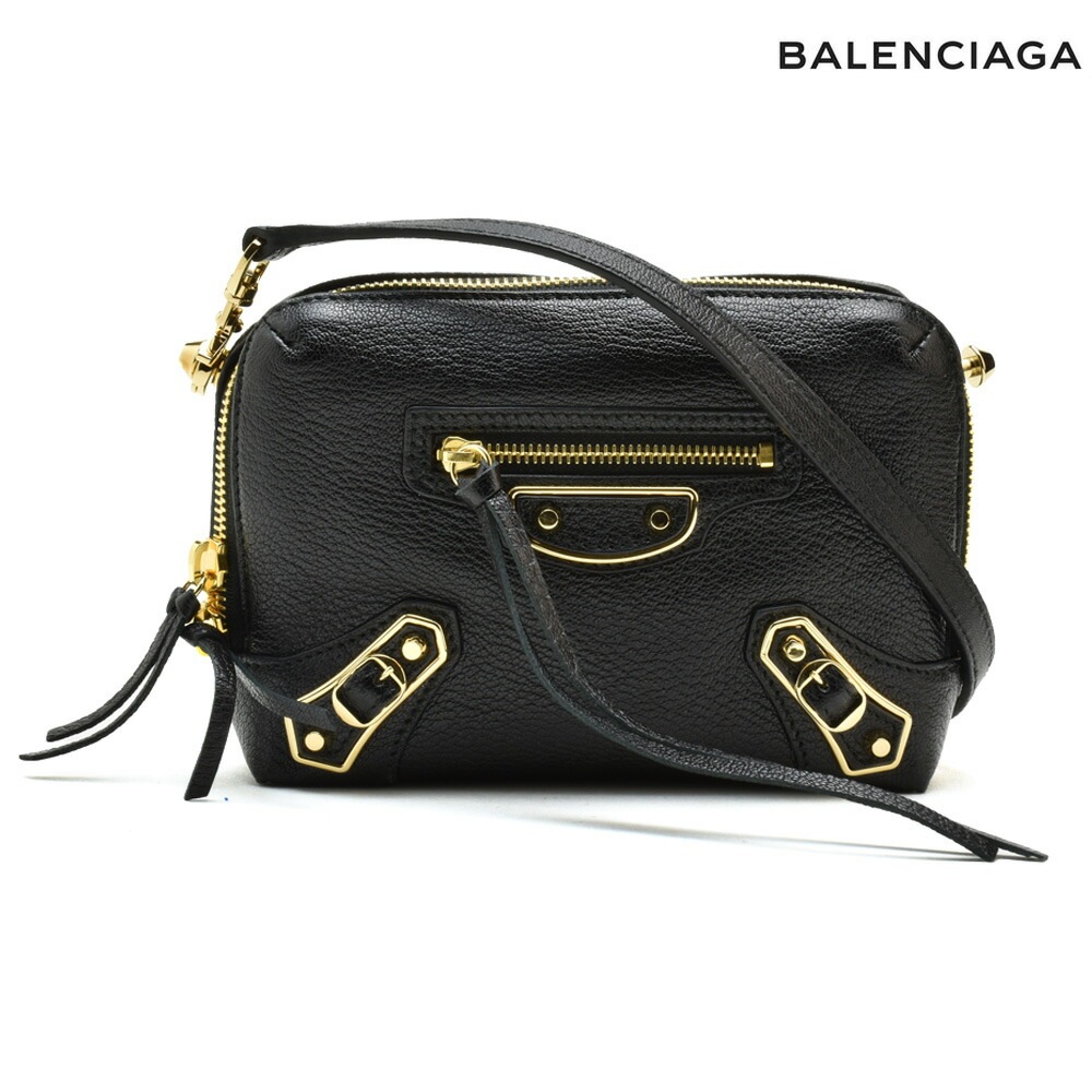 バレンシアガ レポーター CHEVRE ショルダーバッグ レディース クロスボディバッグ ポーチ 2WAY ブラック BALENCIAGA[488798aq40g-1000]