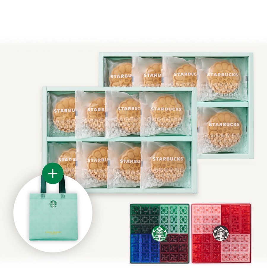 バター キャラメル サンド クッキー + 多回用 バッグ + 丹青ブロック x 2 セット 韓国スターバ グッズ 新年ギフト
