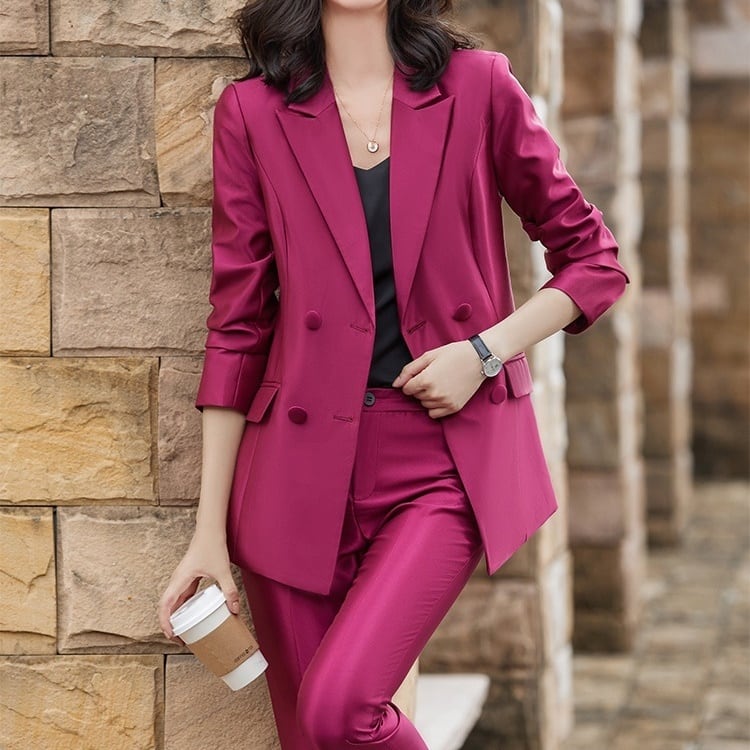 セットアップ ジャケット 上着 スーツ ロング丈 袖あり サテン調 ツヤ感 長袖 スラックス