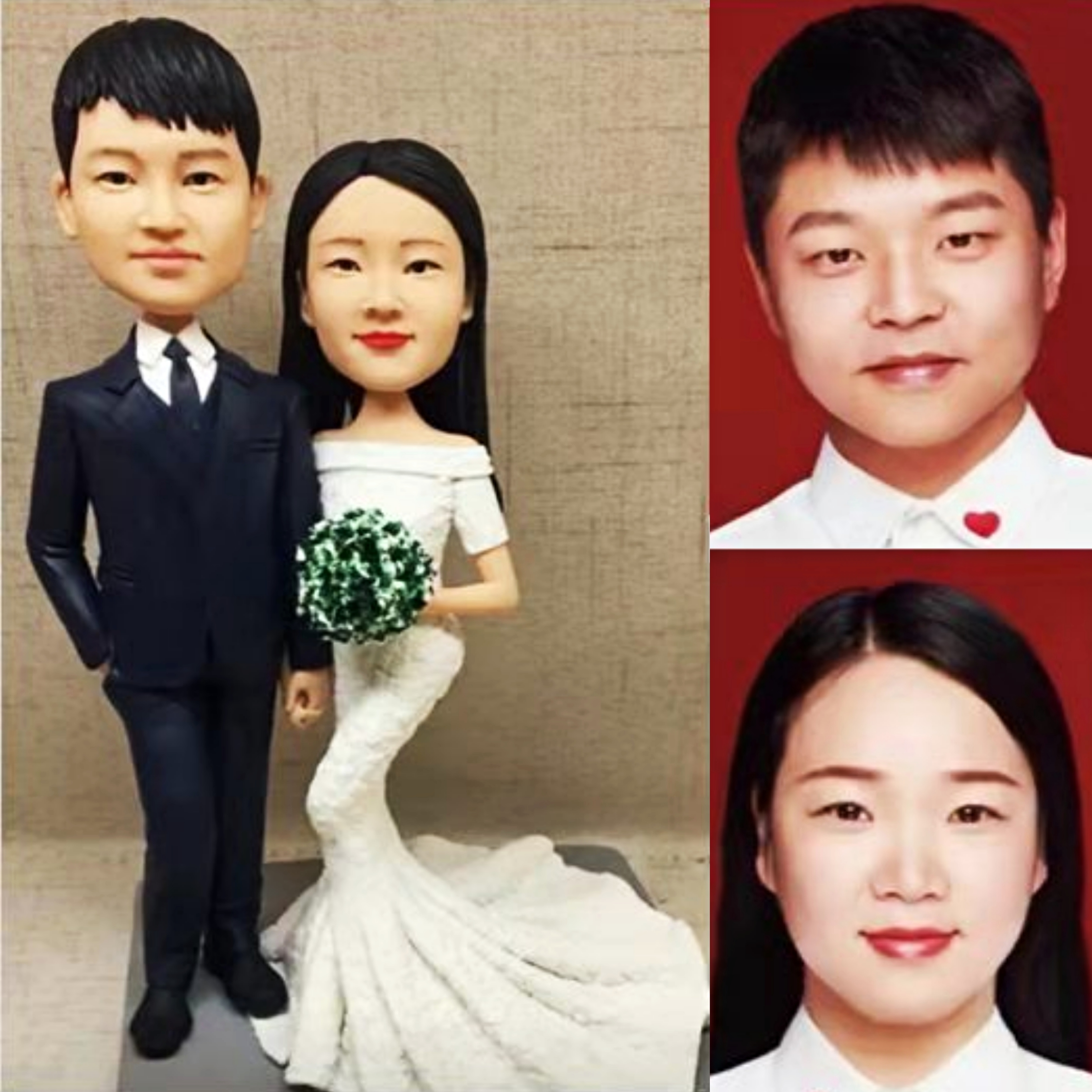 【オーダーメイド】3D肖像画 似顔絵 人形 フィギュア 結婚祝い 周年記念日 カップル 彼氏 彼女 夫婦 両親 贈呈品 記念品