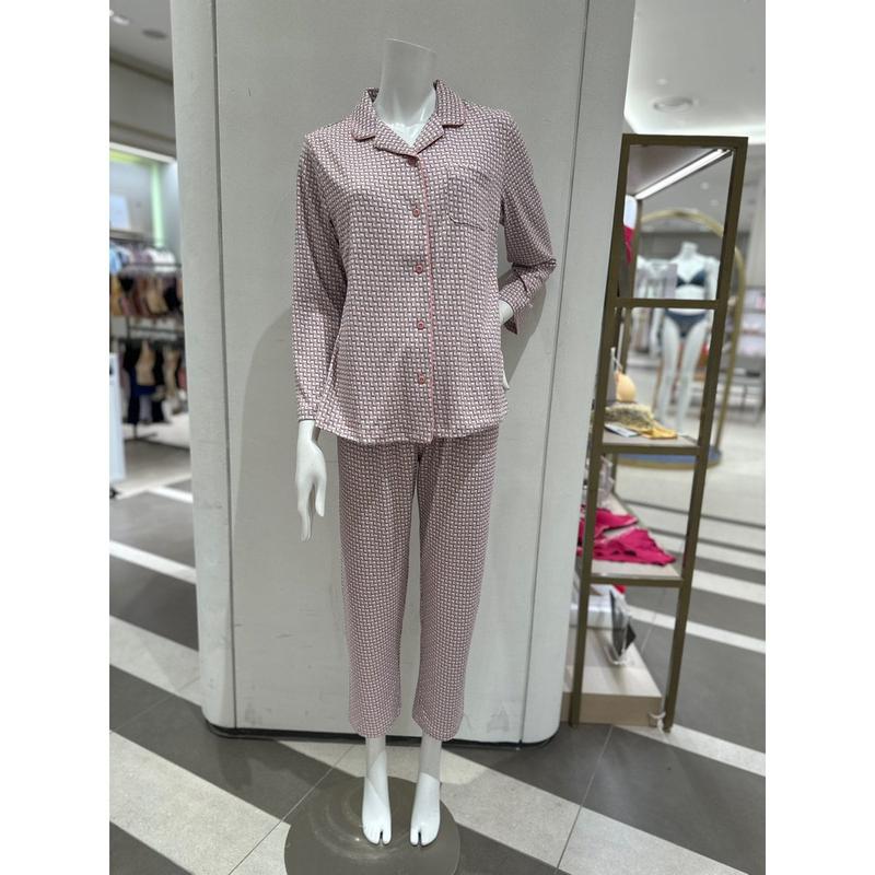 ポリコート幾何学模様の女性パジャマ(WP8837A)