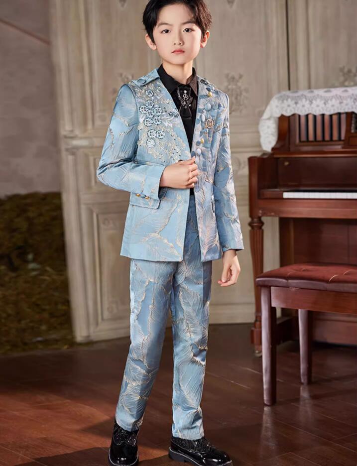 超人気,高評価!!上品 3点＆6点セット選択可 おしゃれスーツ 上品 男の子 スーツ 子供スーツ キッズスーツ 結婚式 ピアノ発表会 演奏会 ブレザー ピアノ 長袖 子供服 七五三 卒業会 入学式 1 7,179円