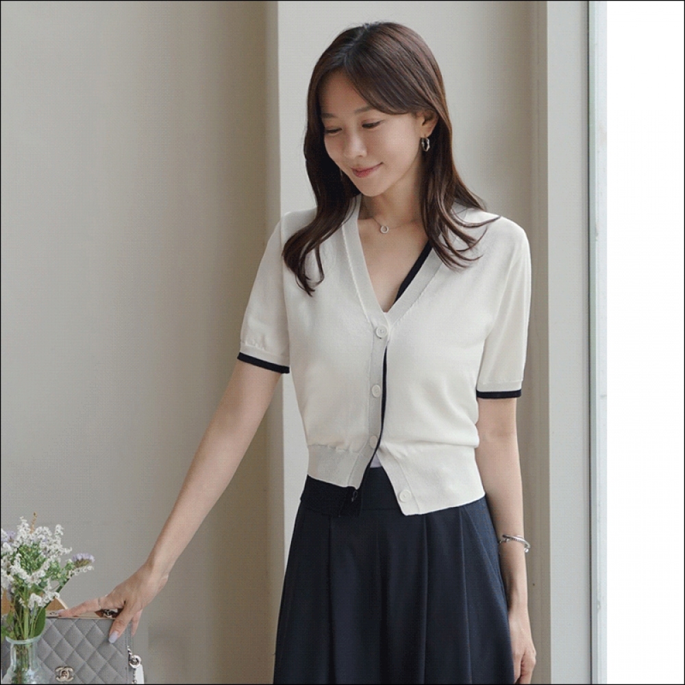 クリック&ファニー レオンベル 配色カーディガン