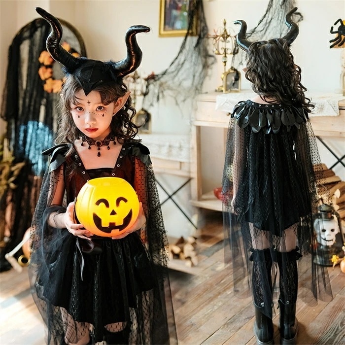 [SNS話題沸騰!2枚1OO円OFF！]ハロウィン仮装 キッズ 悪魔 魔女 子供 子ども用 巫女 コスプレ 小悪魔 衣装 子供 仮装 コスチューム ワンピース 小学生 ハロウィンパーテイ プレゼン
