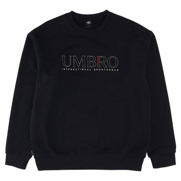エッセンシャルプラス刺繍レタリングスウェットシャツ UQ121CFS16 BLK0