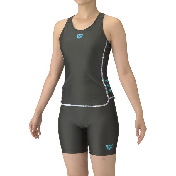 ARENA アリーナ フィットネスセパレーツ Yバック ミドルレッグ 差し込みパッド 水泳 水着レディースフィットネス AS5SWF47L-GYBL