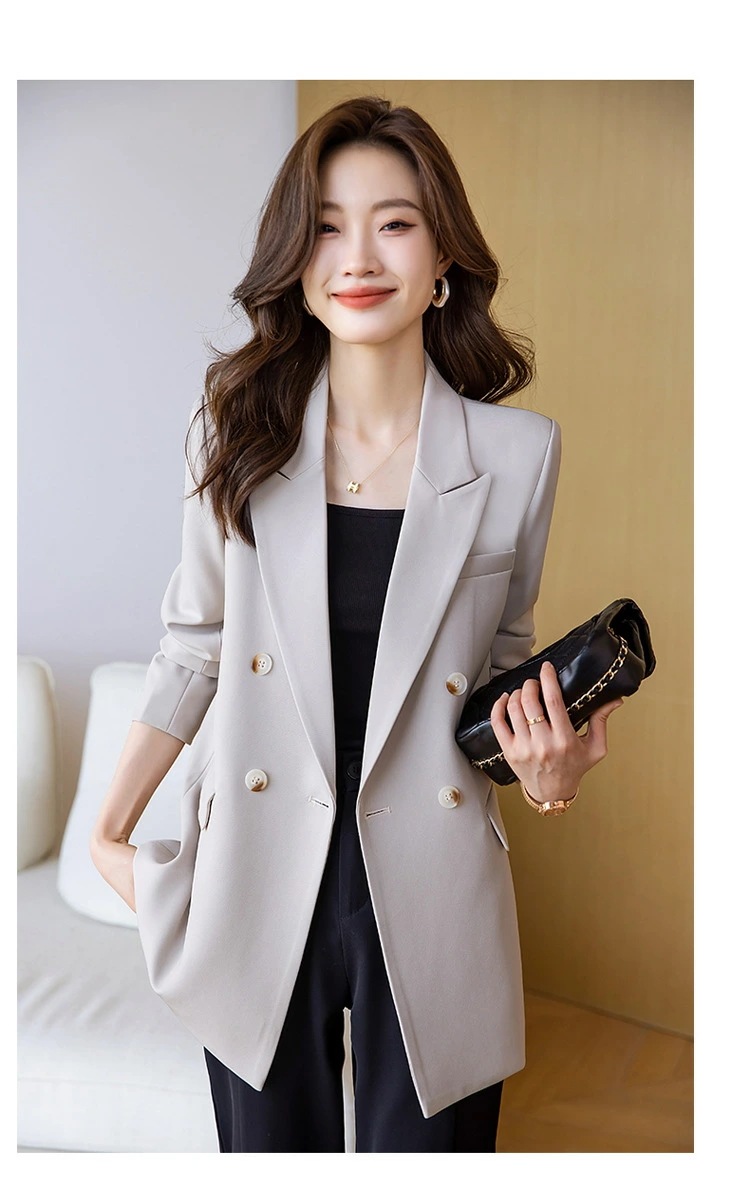 女性用 ジャケット 春秋 新作 ファッション グレー 高級感 カジュアル 6391