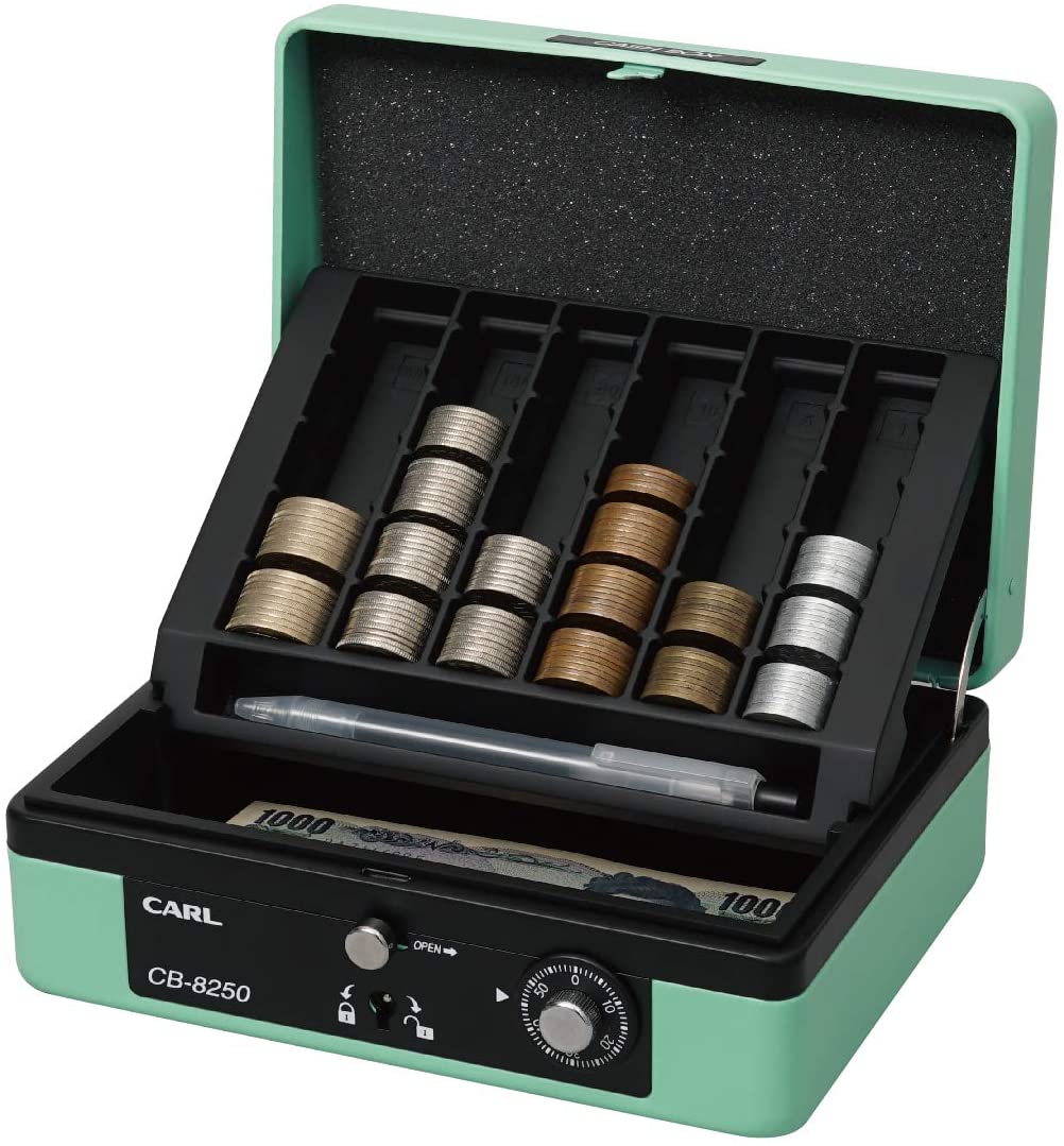 （まとめ買い）キャッシュボックス 手提げ金庫 簡易レジ A6サイズ ライトグリーン CB-8250-U [x3] 8,064円