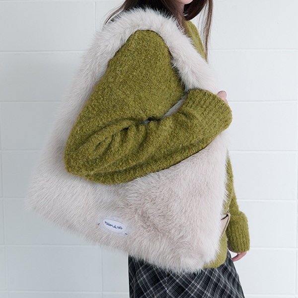 FUR TOTE BAG IVORY