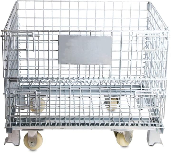 メッシュパレット 業務用 コンテナボックス 折りたたみ 耐荷800kg 防錆 省スペース (80X60X64CM)