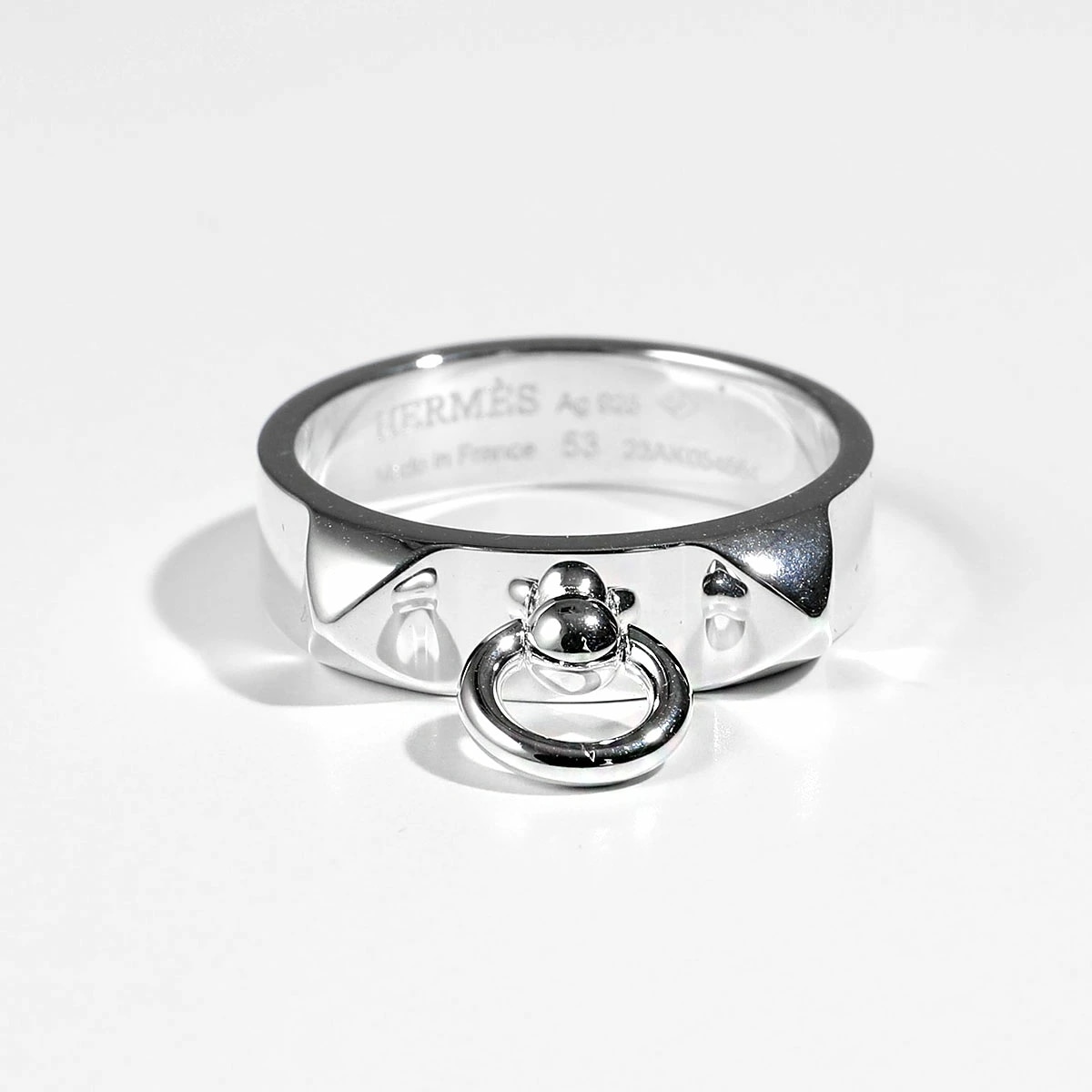 HERMES エルメス リング コリエドシアン Collier de Chien PM メンズ スタッド フロントリング 指輪 silver925 SV シルバー