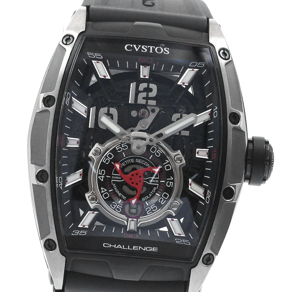 クストス CVSTOS CVT-JET2-PSTTBKTT チャレンジ ジェットライナーII 自動巻き メンズ 良品 保証書付き_894805【中古】