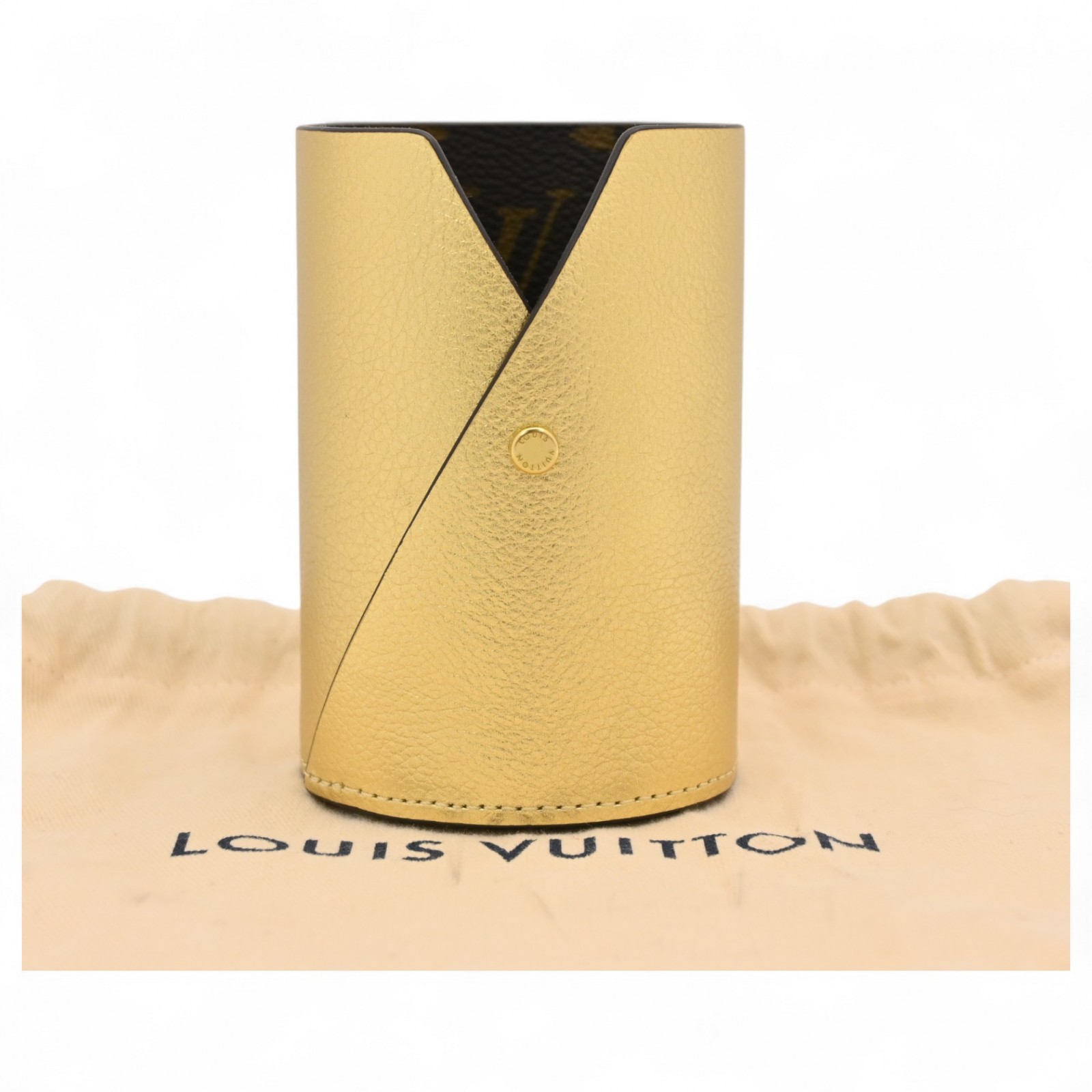 ルイヴィトン ポ クレヨン ガストン ケース ペン立て ゴールド Aランク lv4625bm