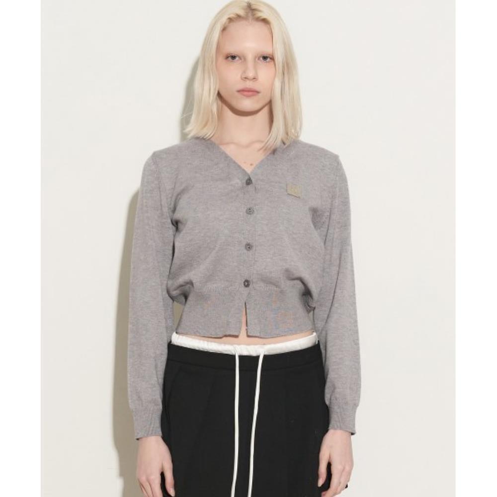 ROCKCAKE Square Logo Knit Cardigan Gray RC24KN00800