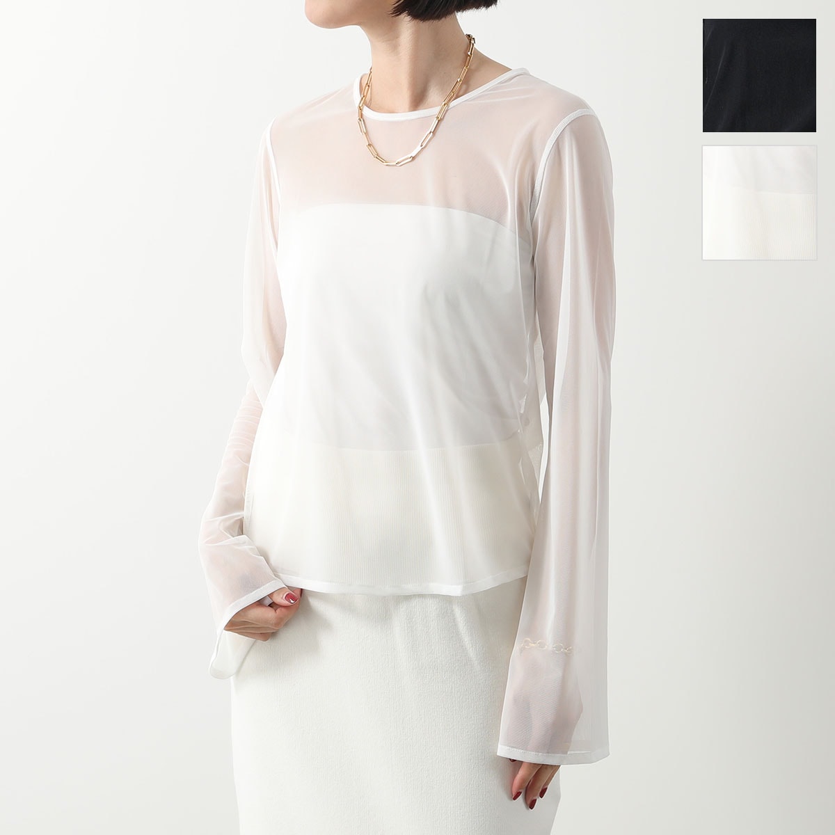 SIMONE WILD シモーネ ワイルド 長袖 カットソー EASY LS SHIRT レディース Tシャツ ロンT メッシュ シアー クルーネック カラー2色