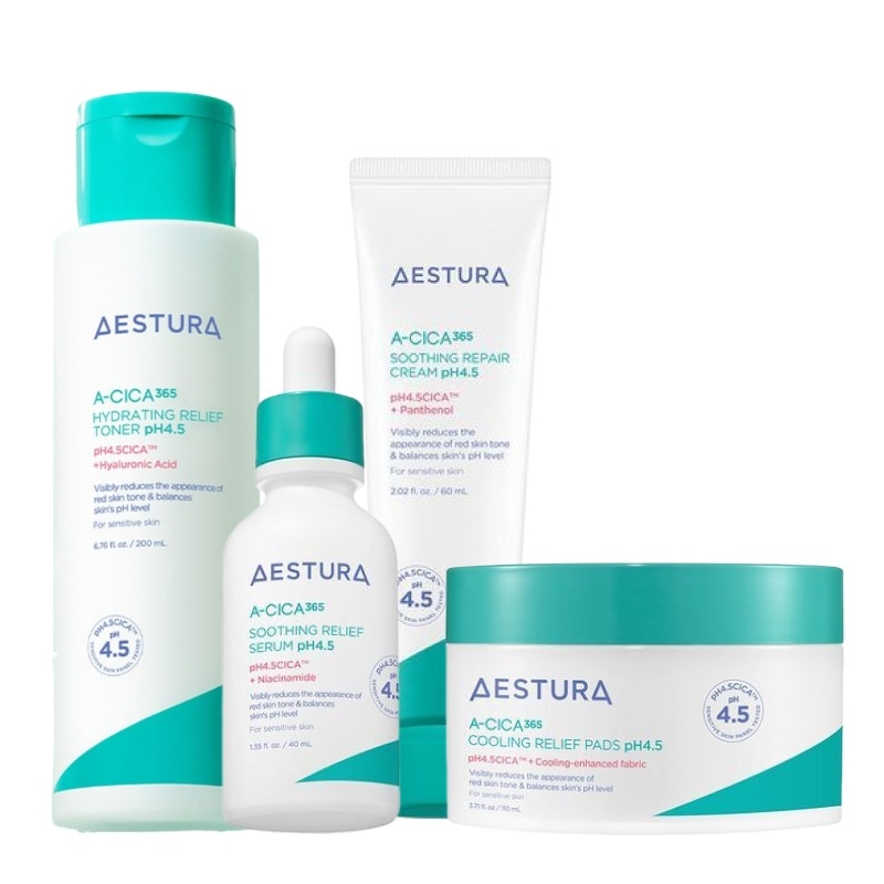 エイシカ365 4点 ニキビ スキンケアセット(パッド 60枚+トナー200ml+セラム40ml+クリーム60ml) / 韓国 人気 夏 ほてり クールダウン ニキビ 赤み 鎮静 セット 13,477円