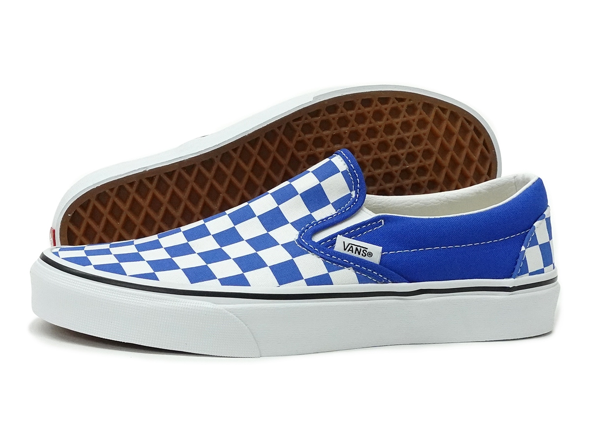 スニーカー クラシック スリッポン Slip-On VN0A7Q5D6RE チェッカーボード ダズリングブルー THEORY CHECKERBOARD DAZZING