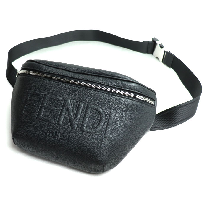 FENDI フェンディ シャドー ダイアゴナル ベルトバッグ ウエストバッグ ブラック 7VA562 AMAC F0GXN メンズ 中古 美品
