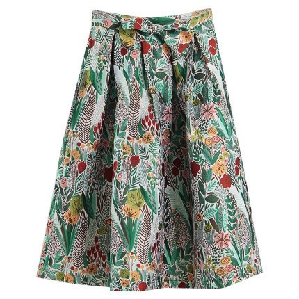 花柄スカート レディース スカート フラワー フローラル リーフ ボトムス カジュアル 個性 ロングスカート Aラインスカート 10代 20代 30代 春 秋 フレンチ ミドル丈 可愛い ミディスカー
