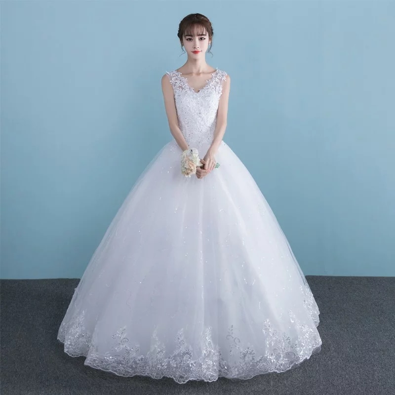 ウェディングドレス ロングドレス ウエディングドレス イブニングドレス 披露宴 二次会 結婚式 イベント 演奏会 発表会 フォーマルドレス 編み上げタイプ 白 オシャレ レースワンピース